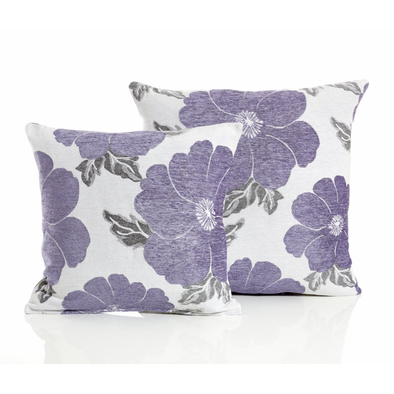 Darionte Floral Square Throw Cushion, Purple, 55cm x 55cm