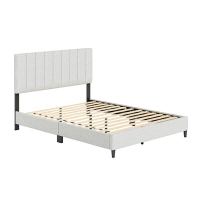 Latitude Run® Leah Linen Panel Upholstered Platform Bed Frame & Reviews ...