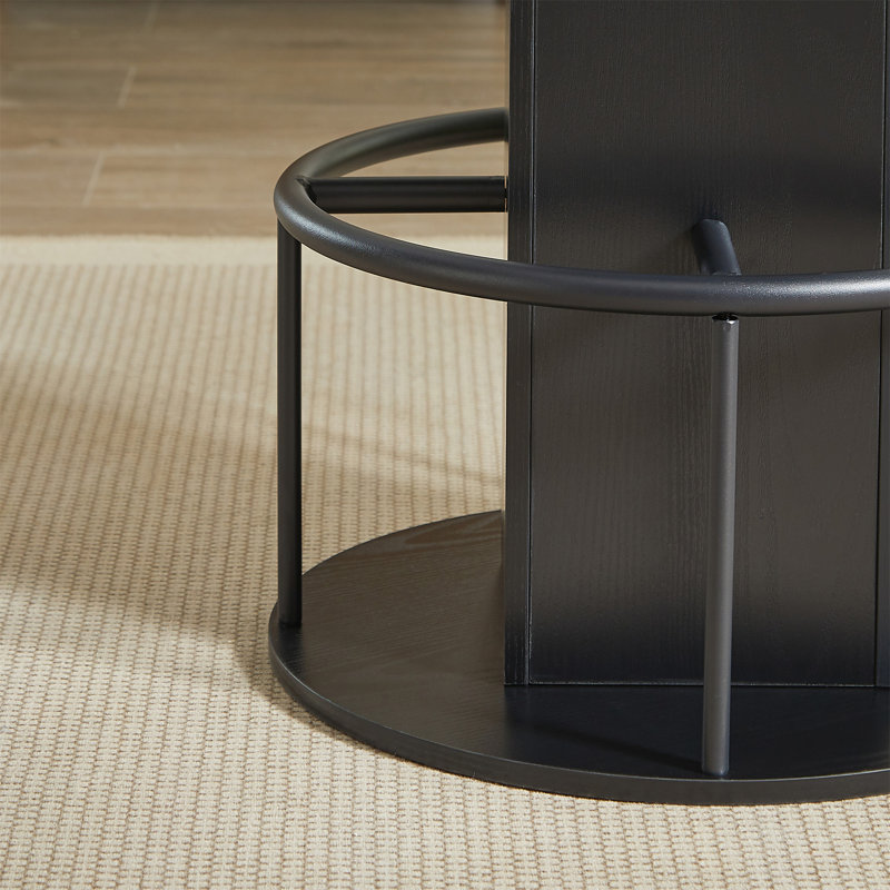 Ensemble de table de bar et tabouret 3 pièces 31,5 pouces Table de bar ronde avec deux tabourets, Noir