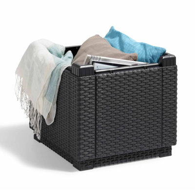 Allibert 42cm Wide Square Solid Colour Ottoman with Storage