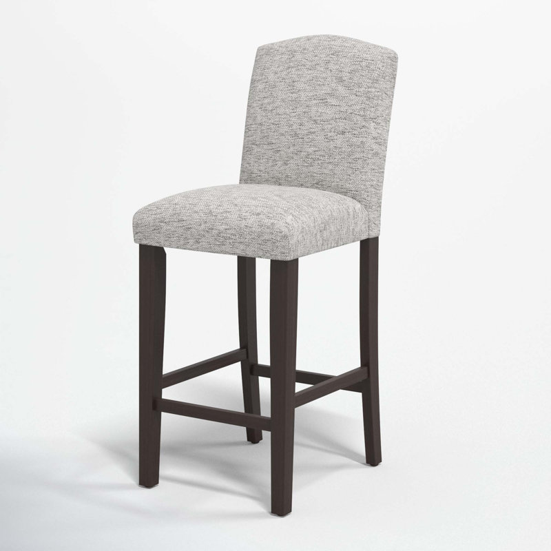 Tabouret de bar et de comptoir April, Tabouret de bar (siège d'une hauteur de 31 po), Tweed Sustain® brume Milsap, Bois noir