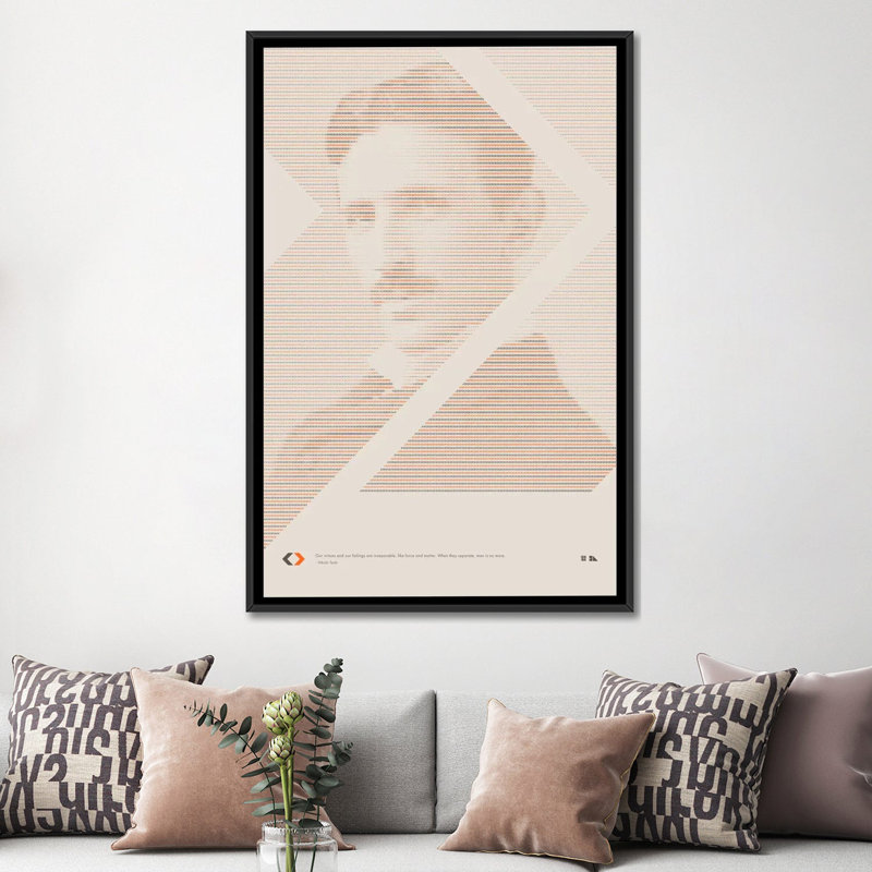 « nikola tesla », impression sur toile, H 26 po x l 18 po x P 1,5 po, Toile avec cadre noir, Pas de tapis