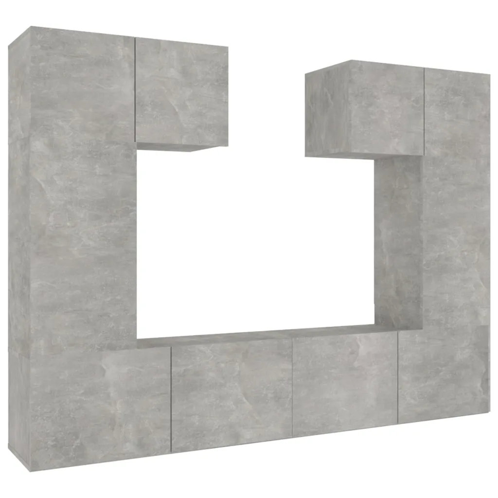 6 Piece TV Cabinet Set Concrete Grey Engineered Wood