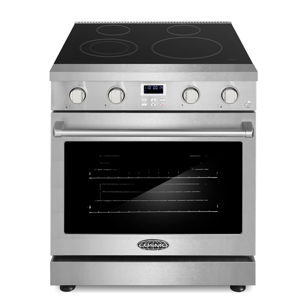 Cosmo 30 in. Haven Collection 4.8 cu. ft. Electric Range with 4 Burner Glass Cooktop and Convection Oven in Stainless Steel Cosmo