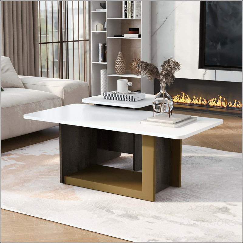 Ensemble de tables basses 2 pièces Modern, Blanc