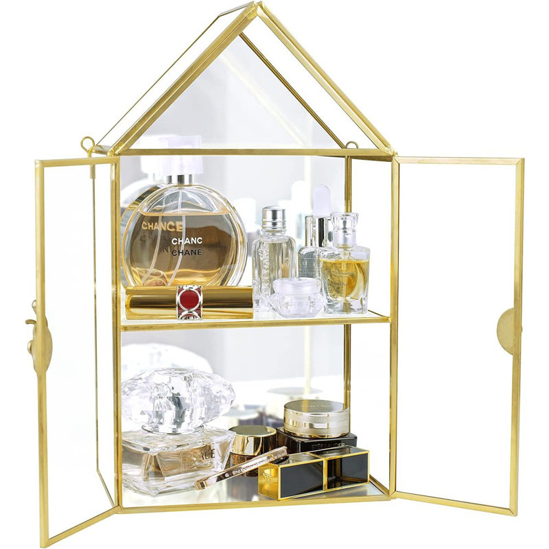 Vitrine murale en verre pour parfum, petit présentoir en verre ...