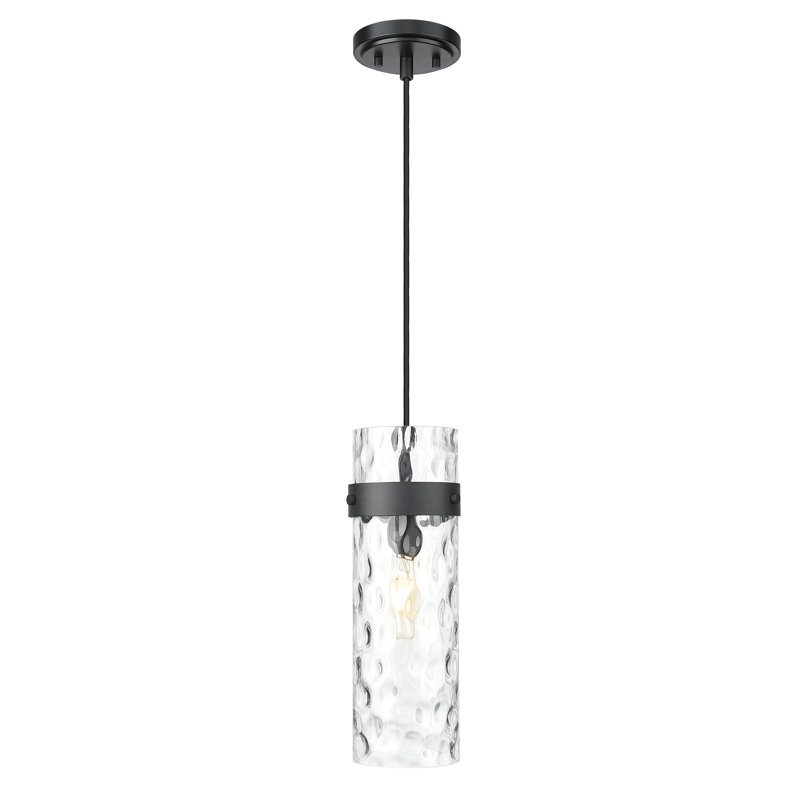 Luminaire suspendu 1 lumière 5,75 pouces Cheryll, Noir mat