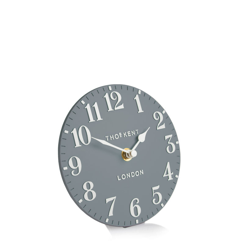 Modern & Contemporary Analogue Quartz Movement / Crystal Tabletop Clock, Flax Blue