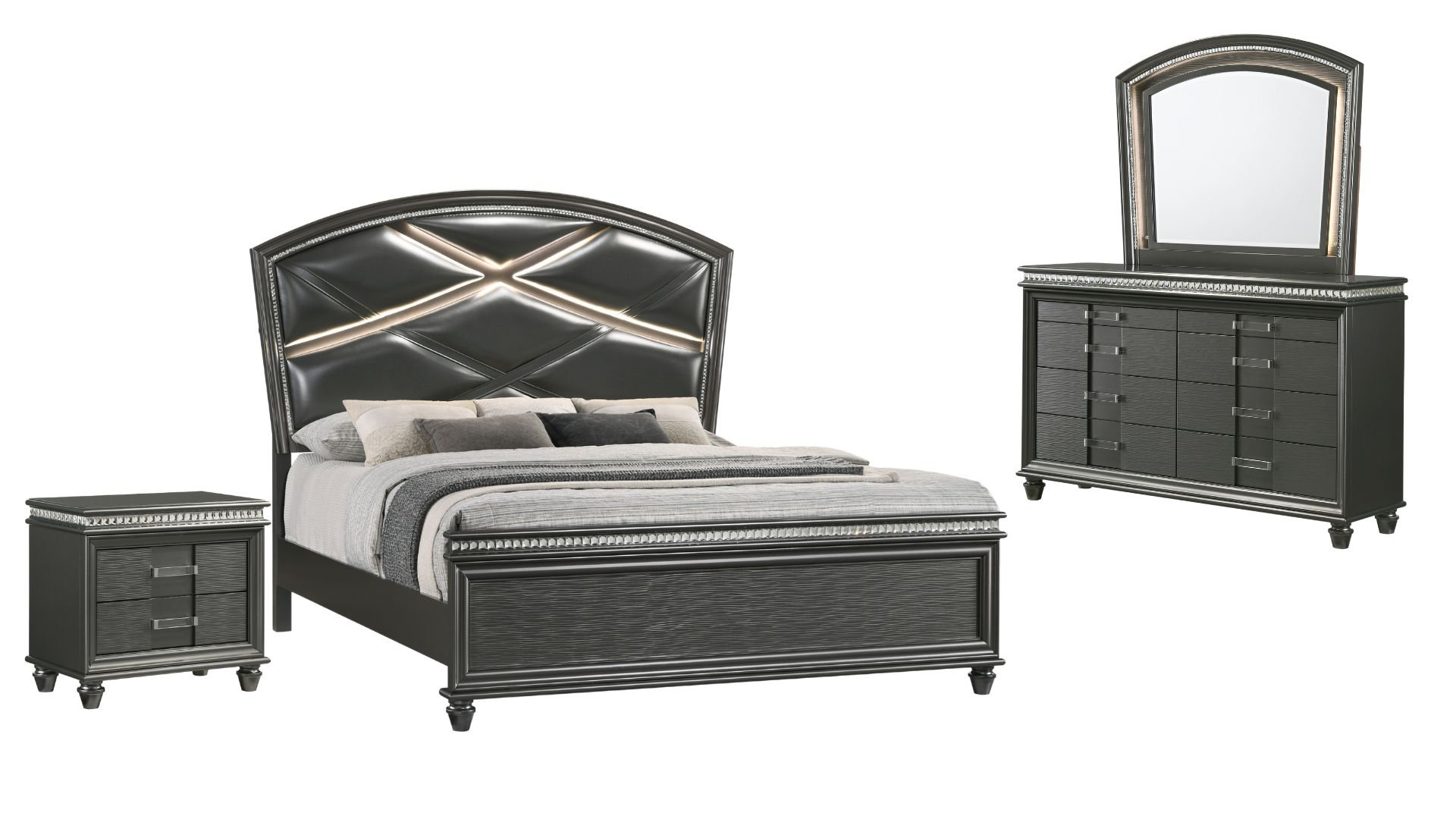 Rosdorf Park Audwin Upholstered Standard 4 Piece Bedroom Set Wayfair