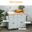 Kitchen Island On Wheels, Rolling Cart With Rubberwood Top, Spice Rack, Towel Rack And Drawers For Dining Room, Grey-643714170