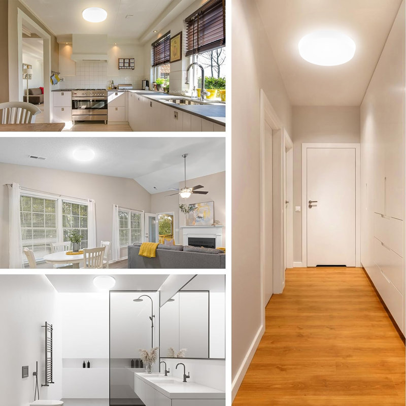 Coella 15in. LED Ceiling Light Dimmable 5CCT Flush mount Selectable Color and Watts round Ceiling Light Fixture