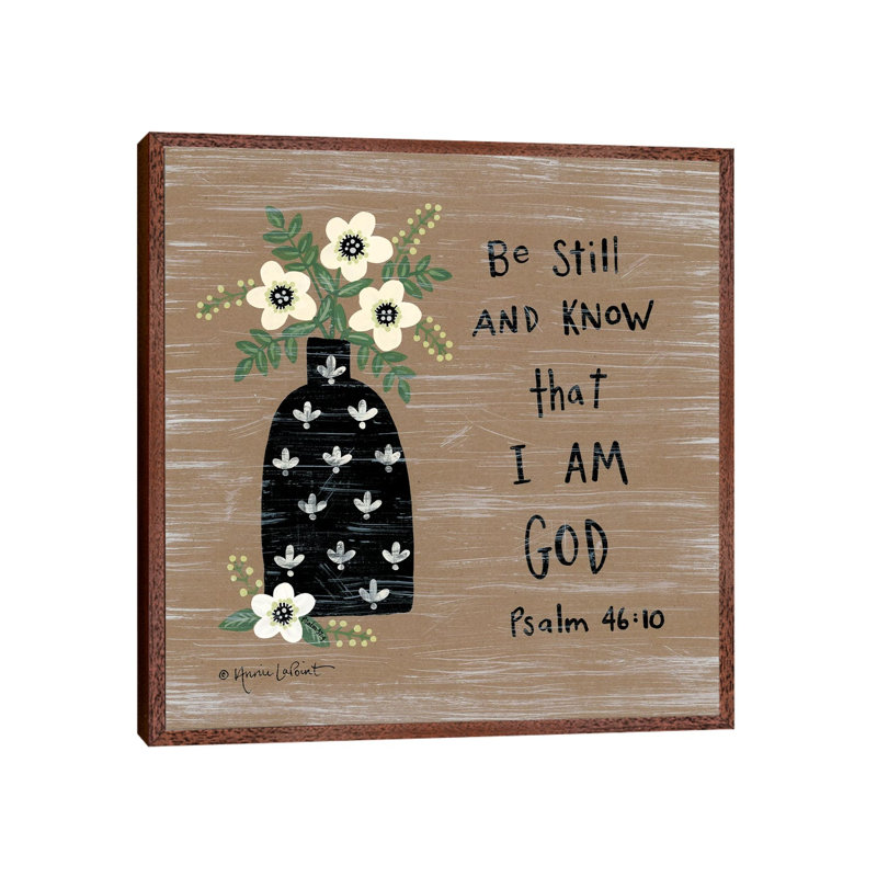 Joyful Wishes 1 Piece Wall Art on Canvas, 45.72 cm H x 45.72 cm W, Brown Floater Frame