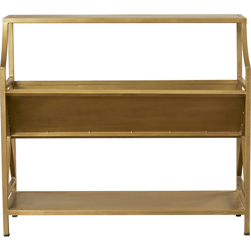 Keats Library 2 Tier 36"W Bookcase, Antique Gold
