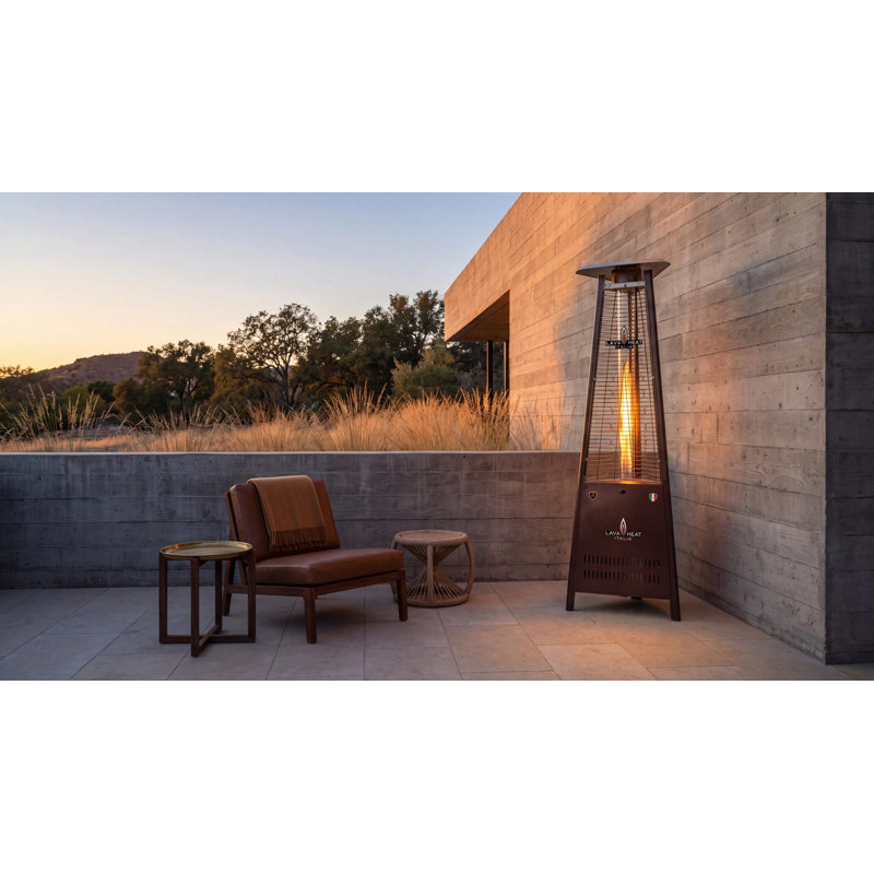 Chauffe-terrasse Lava Heat Italia - noir martelé, propane liquide (paquet plat), Hammered Black, Propane