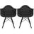 Modern Plastic Dining Armchairs with Wooden Legs (Set of 2) – Mid-Century Style Indoor/Outdoor Chairs for Kitchen, Patio, or Office-129681353-129681367
