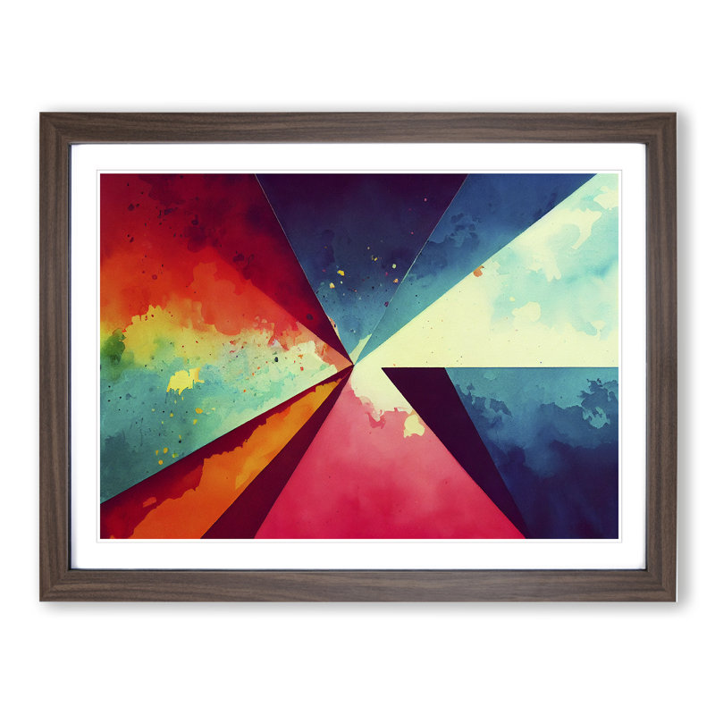 Soulful Modern Abstract Art - Framed Print, 25cm H x 34cm W x 2cm D, Walnut