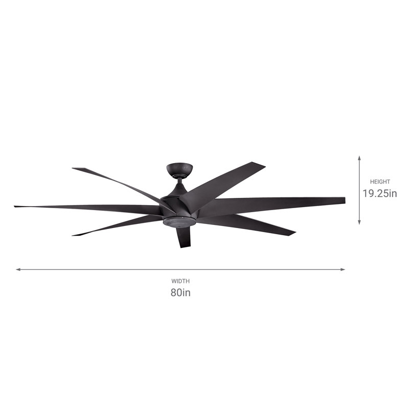 Ventilateur de plafond 80 po Kichler Lehr, Noir patiné
