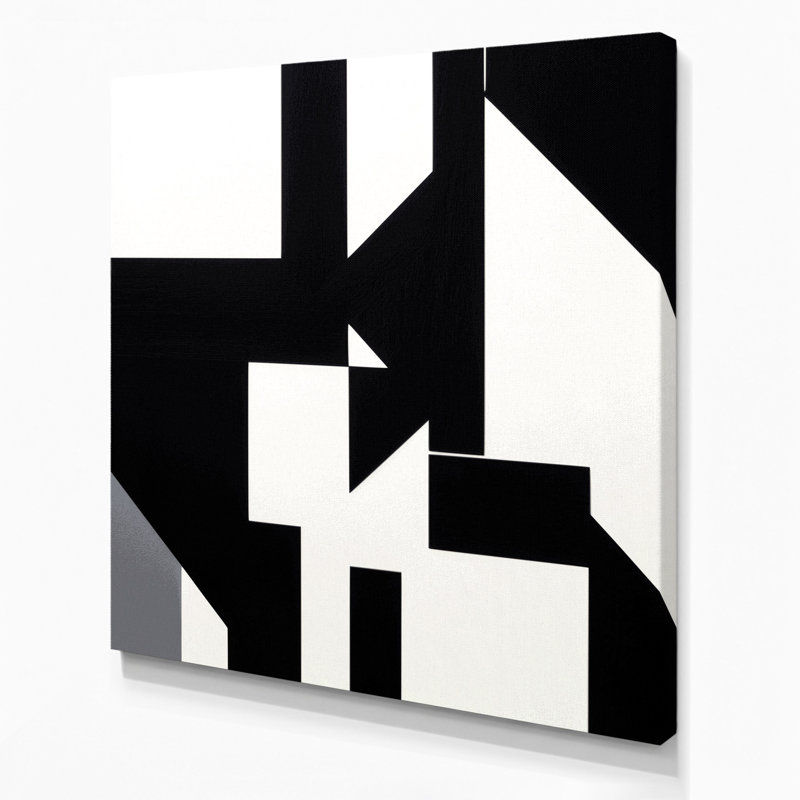 «Abstract Shapes 1», art mural sur toile noire, H 32 po x l 32 po