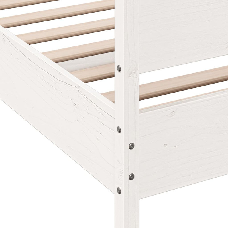 Rosalinde Solid Wood Bed, White, Super King (6')