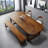 Brown solid wood rectangular dining table