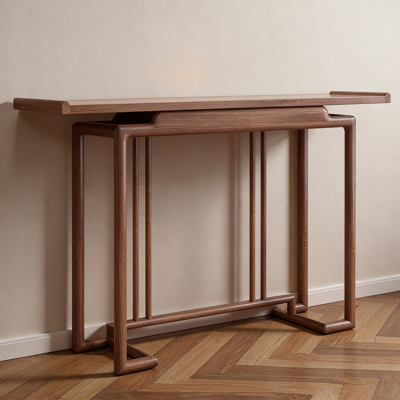 Console d'entrée en bois d'orme massif, H 35,43 po x l 63 po x P 12,6 po