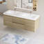 Meuble-lavabo flottant avec lavabo, meuble-lavabo mural moderne avec lavabos en résine et tiroirs à fermeture en douceur-691212921-691212922