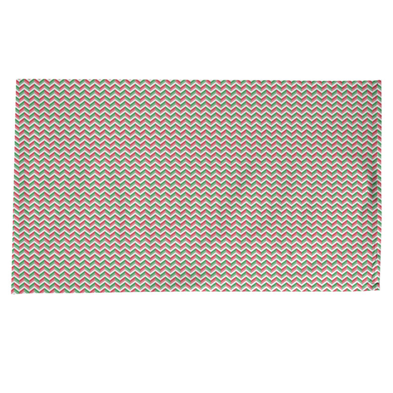 Festive Hol Tablecloth, 102" L x 58" W, Maroon/Green