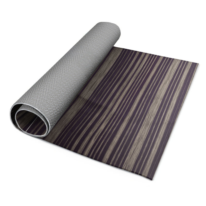 Tapis intérieur / extérieur mauve HorizontalStripes, Rectangle 9 pi x 12 pi