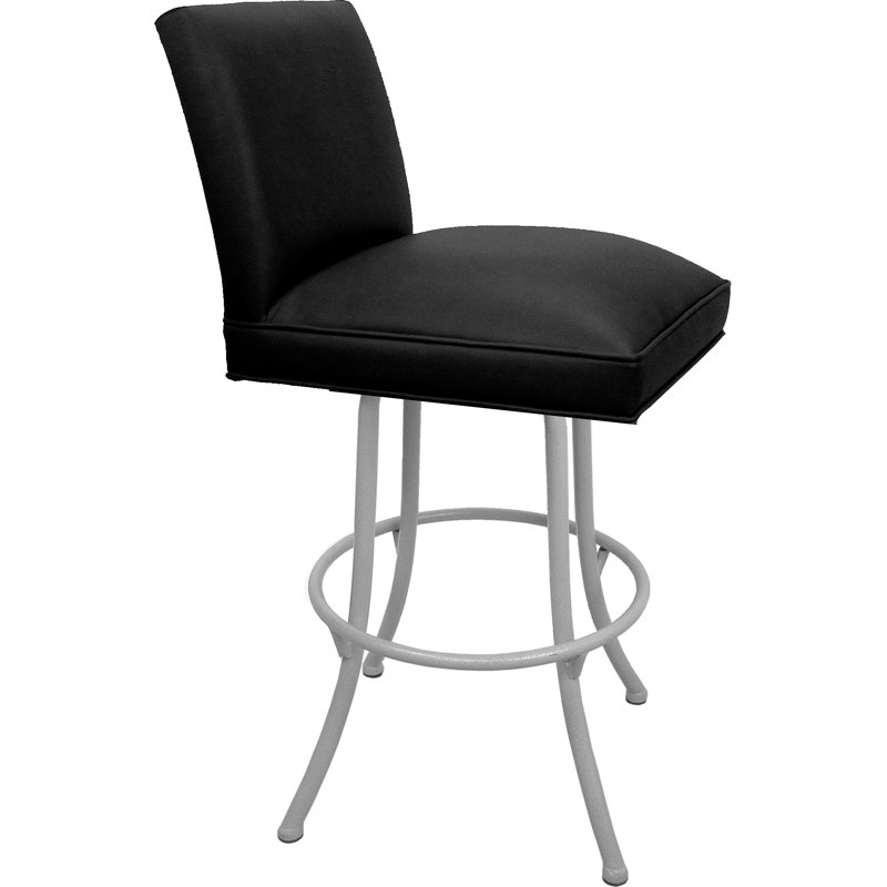 Vinyle, Black Seat/White Frame, Bar Stool (34” Seat Height)