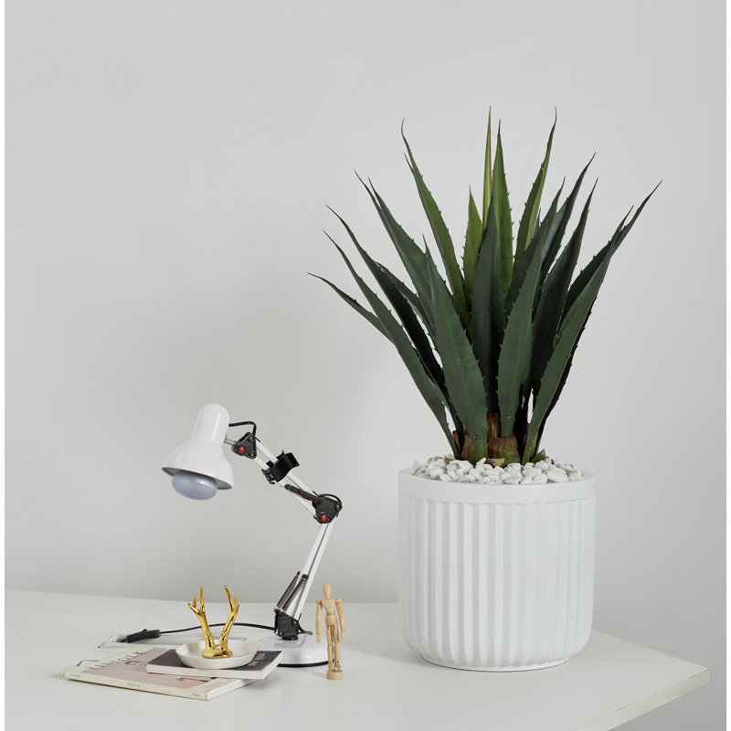Pot à fleurs en résine Launcest, H 15 po x l 16,5 po x P 16,5 po, Blanc