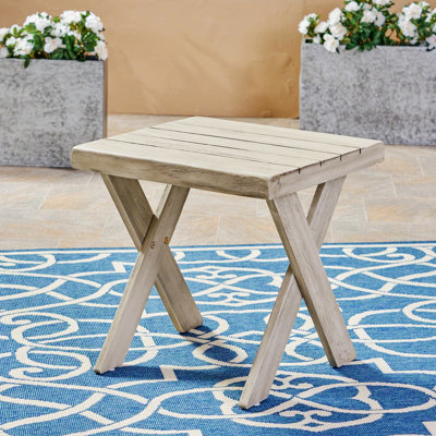 Table de bout Deviny, table d'appoint d'extérieur Table en bois d'acacia