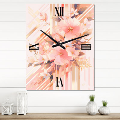 Horloge murale moderne cerisier rose moderne Bold VI