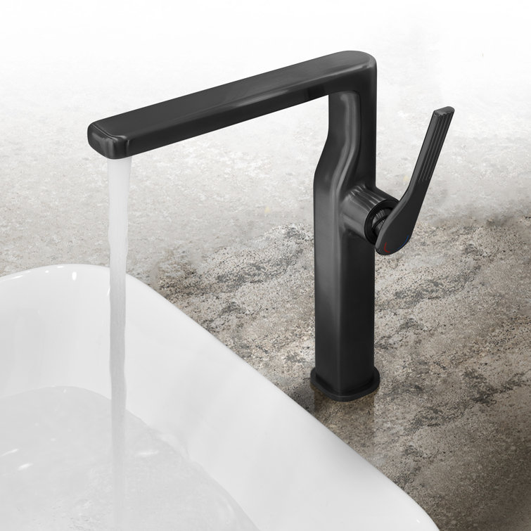 10-1/4”H Solid Brass Single-Hole Single-handle Bathroom Sink Faucet with Optional Drain Assembly