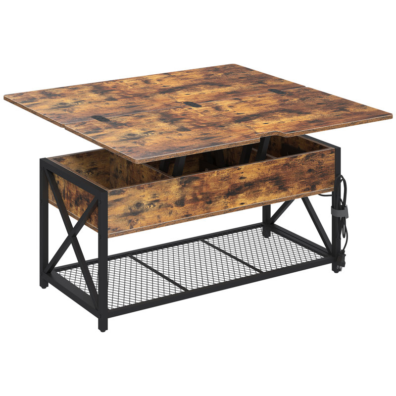 Table basse Valeriu, Brun rustique