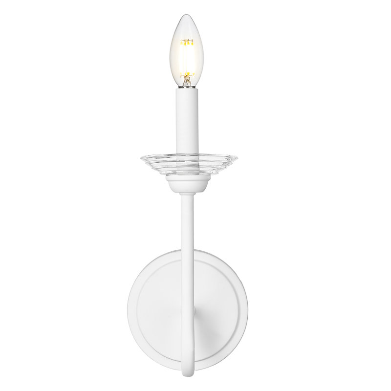 Applique murale texturée Burgett, Une lumière, H 11,5 po x l 5,25 po x P 7,5 po, Blanc texturé
