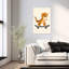 Big Skate Dino Playful Contemporary Animal Wall Art Print 1 Piece Wrapped Canvas Wall Art-1658780191