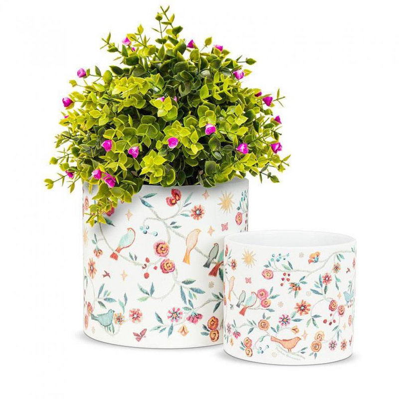 Bopha Ceramic Cachepot, 6" H x 6.5" W x 6.5" D
