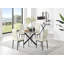 Tierra Modern Chrome Metal & Glass Round Dining Table Set with 4 Quilted Velvet Chairs-88388859-88388860-88388876