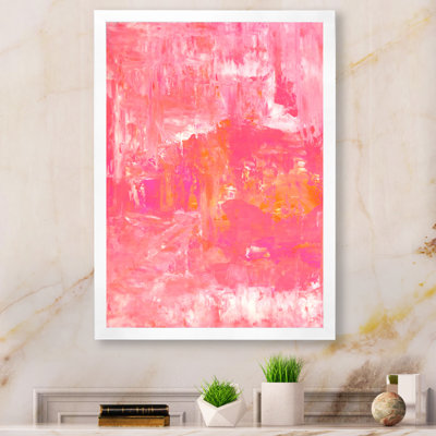 Art abstrait orange et rose, champs de couleurs - Décoration murale moderne et contemporaine sur toile