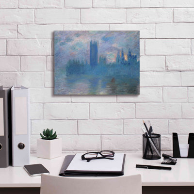 Red Barrel Studio 'Houses Of Parliament, London' By Claude Monet, Giclee Canvas Wall Art, 24"X20"