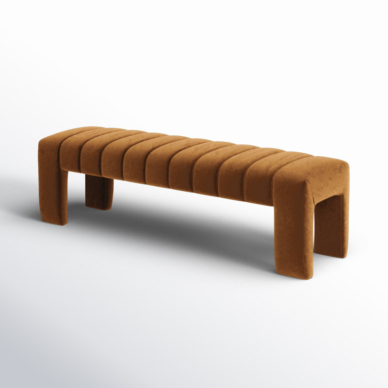 Solid Wood Bench, Soft Saddle Velvet
