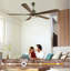 Ventilateurs de plafond minimalistes modernes de 60 pouces avec pales en bois massif réversible et télécommande bronze