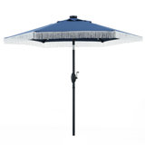 Oshiro 90'' Lighted Market Umbrella with Crank Lift