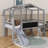 Endearing Twin Loft Bed With A Ladder, A Slide, And A Lovely House Design-114463710