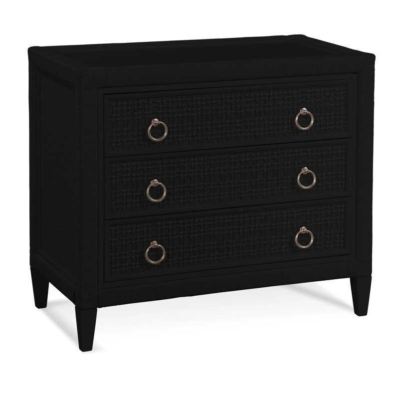 Monterey 3 Drawer 36" W Dresser, Black, Satin Nickel, No