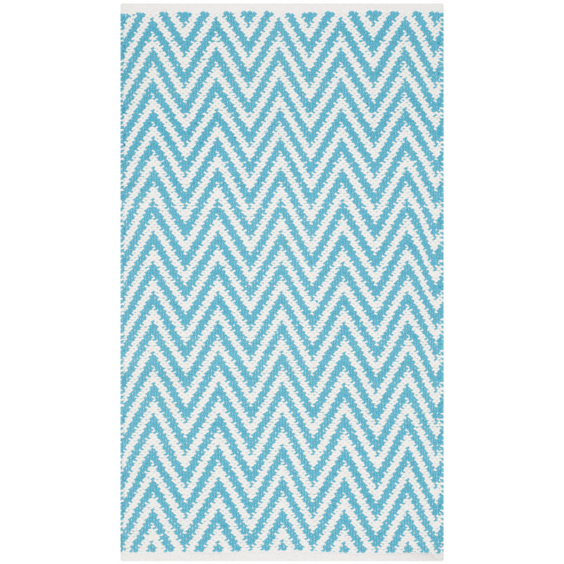 Tapis en coton tissé à la main Haq moule, Rectangle 2 pi 3 po x 3 pi 9 po