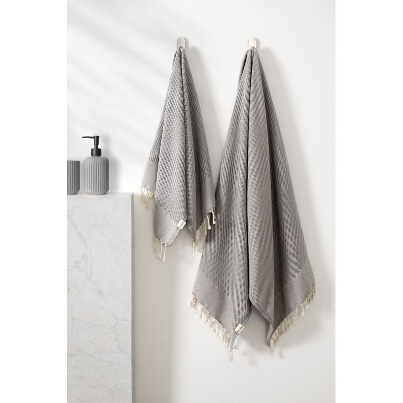 Ensemble de serviettes de bain luxueuses (2 pièces), anthracite, serviettes de bain 23,6 po x 43,3 po et pagne 35,4 po x 68,9 po | 100% coton, doux et absorbant | Lavable à la machine, parfait pour le spa, la maison et les voyages