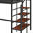 Twin-Sized Metal Loft Bed, Equipped With Upper Grid Storage Shelf And Ladder With Side Storage-314472877