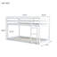 Lit superposé simple au-dessus d'un lit simple en bois massif et en bois d'hévéa massif avec échelle, plateformes de lit supérieures et inférieures fabriquées avec des lattes renforcées, blanc-478295906