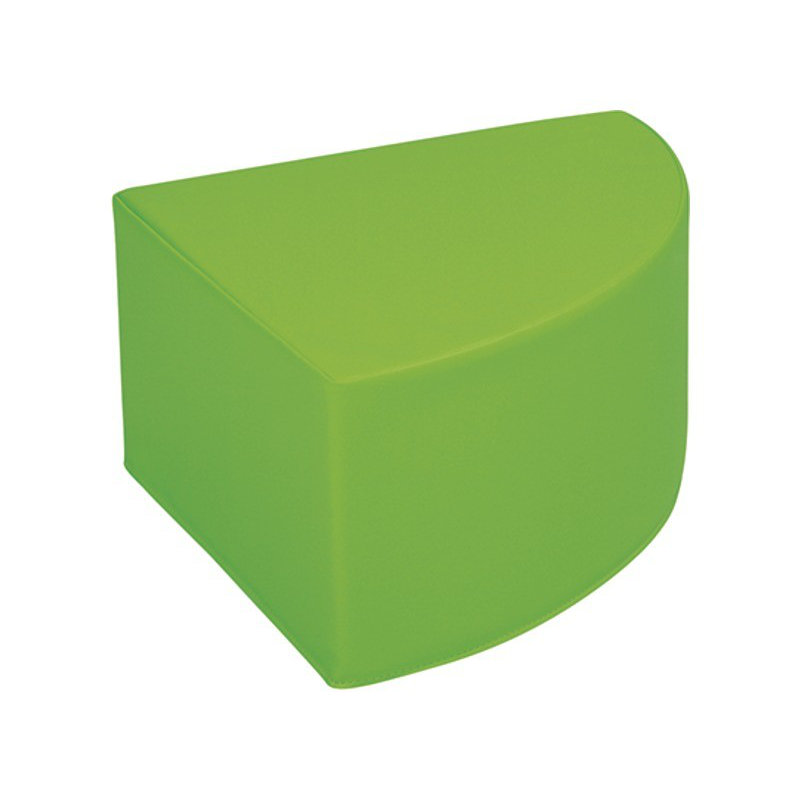 Quadrant Pouffe Basic - Seat Height: 6", Green, 7" H x 15.75" W x 15.75" D